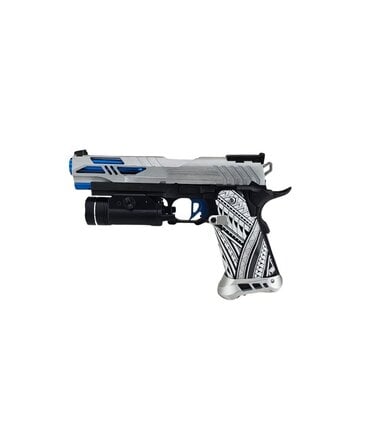 Airsoft Extreme AEX Custom OVER THE HORIZON Tokyo Marui Hi Capa 5.1 Gas Blowback Pistol Silver / Blue / Black