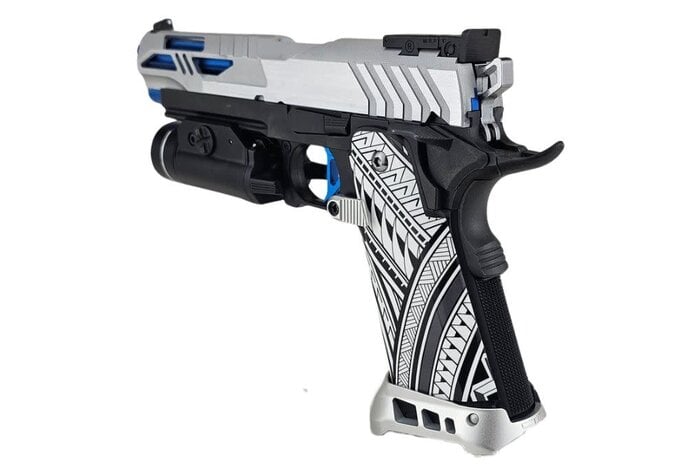 AEX Custom OVER THE HORIZON Tokyo Marui Hi Capa 5.1 Gas Blowback Pistol Silver / Blue / Black