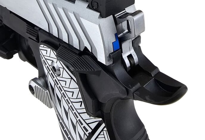 AEX Custom OVER THE HORIZON Tokyo Marui Hi Capa 5.1 Gas Blowback Pistol Silver / Blue / Black
