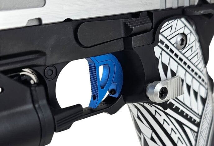 AEX Custom OVER THE HORIZON Tokyo Marui Hi Capa 5.1 Gas Blowback Pistol Silver / Blue / Black