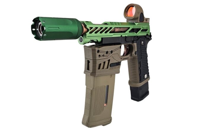 AEX Custom YGGDRASIL THE TREE OF LIFE Tokyo Marui Hi Capa 5.1 HPA Pistol Matcha Green / Brown/ Black
