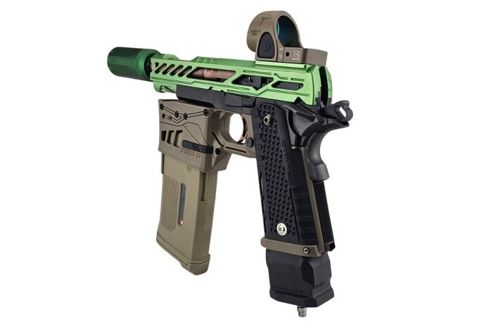 AEX Custom YGGDRASIL THE TREE OF LIFE Tokyo Marui Hi Capa 5.1 HPA Pistol Matcha Green / Brown/ Black