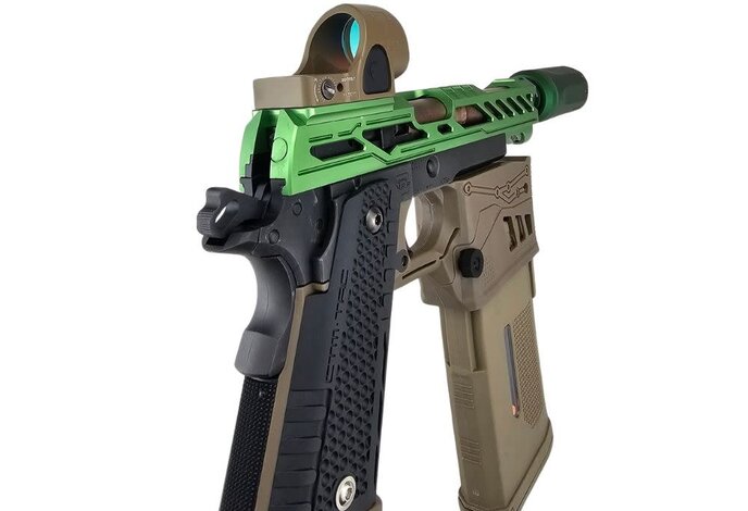 AEX Custom YGGDRASIL THE TREE OF LIFE Tokyo Marui Hi Capa 5.1 HPA Pistol Matcha Green / Brown/ Black