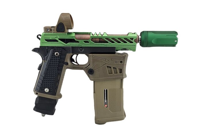 AEX Custom YGGDRASIL THE TREE OF LIFE Tokyo Marui Hi Capa 5.1 HPA Pistol Matcha Green / Brown/ Black