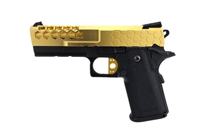 AEX Custom HONEY BUN Tokyo Marui Hi Capa 4.3 Gas Blowback Pistol Gold / Black