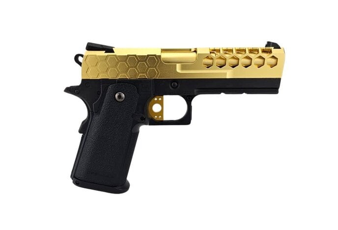 AEX Custom HONEY BUN Tokyo Marui Hi Capa 4.3 Gas Blowback Pistol Gold / Black