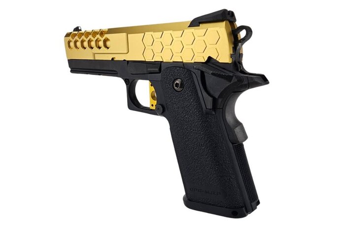 AEX Custom HONEY BUN Tokyo Marui Hi Capa 4.3 Gas Blowback Pistol Gold / Black
