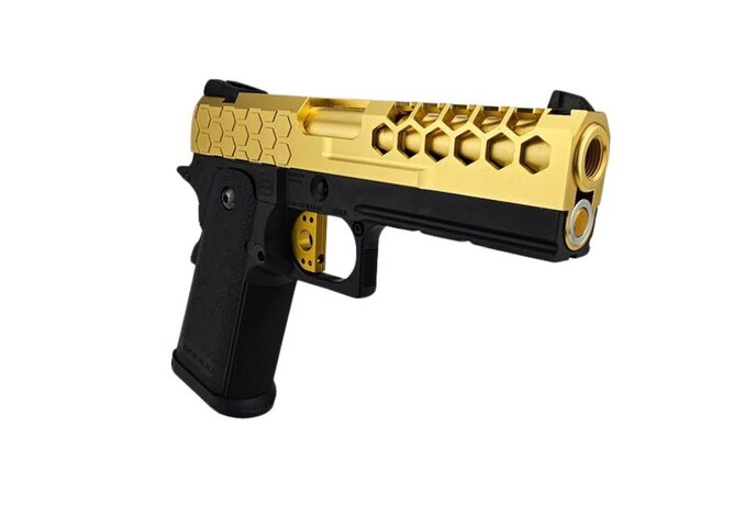 AEX Custom HONEY BUN Tokyo Marui Hi Capa 4.3 Gas Blowback Pistol Gold / Black