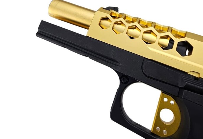 AEX Custom HONEY BUN Tokyo Marui Hi Capa 4.3 Gas Blowback Pistol Gold / Black