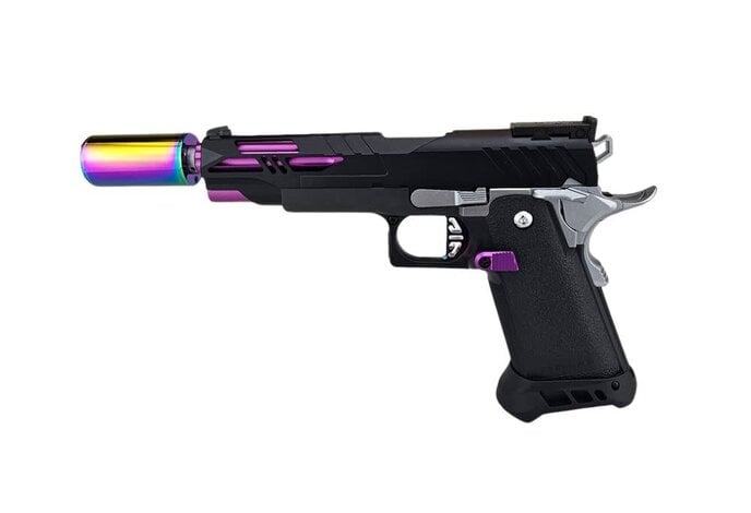 AEX Custom UBE COOKIES AND CREAM Tokyo Marui Hi Capa 5.1 Gas Blowback Pistol Black / Purple / Silver