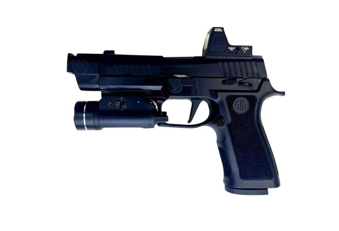 AEX Custom WATER MOCCASIN Sig Sauer P320 Xcarry Gas Blowback Pistol Black