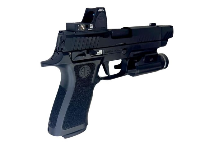 AEX Custom WATER MOCCASIN Sig Sauer P320 Xcarry Gas Blowback Pistol Black