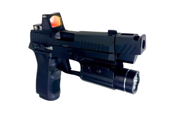 AEX Custom WATER MOCCASIN Sig Sauer P320 Xcarry Gas Blowback Pistol Black