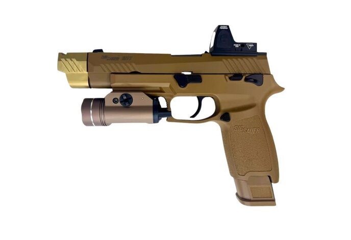 AEX Custom COPPERHEAD Sig Sauer P320 M17 Gas Blowback Pistol Tan