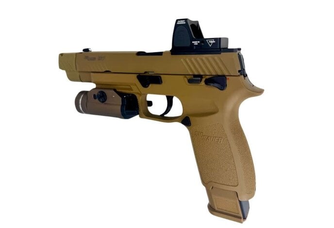 AEX Custom COPPERHEAD Sig Sauer P320 M17 Gas Blowback Pistol Tan