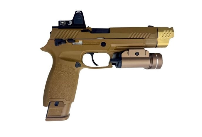 AEX Custom COPPERHEAD Sig Sauer P320 M17 Gas Blowback Pistol Tan