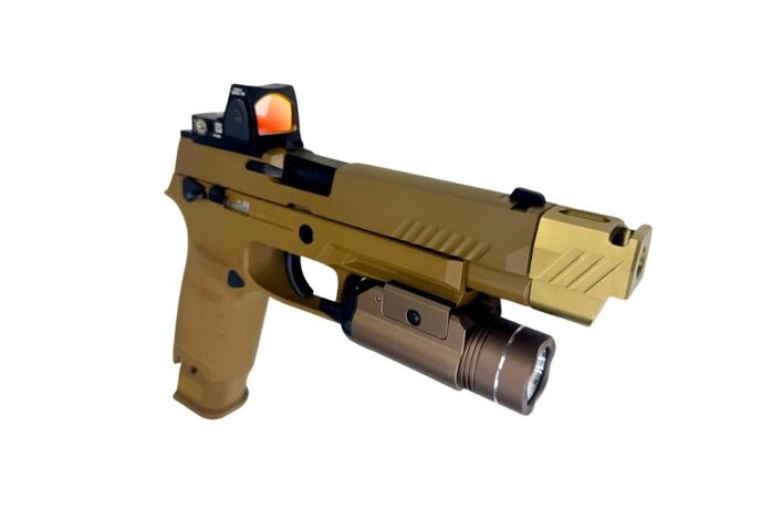 AEX Custom COPPERHEAD Sig Sauer P320 M17 Gas Blowback Pistol Tan