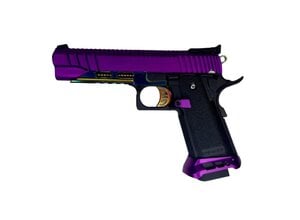 Airsoft Extreme AEX Custom Ultraviolet Hi Capa 5.1 Gas Blowback Pistol Rainbow / Black / Purple