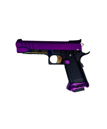 Airsoft Extreme AEX Custom Ultraviolet Hi Capa 5.1 Gas Blowback Pistol Rainbow / Black / Purple