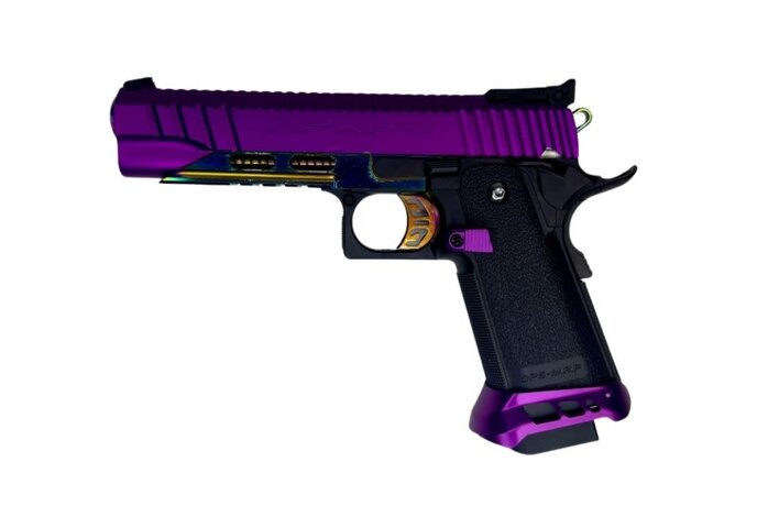 AEX Custom Ultraviolet Hi Capa 5.1 Gas Blowback Pistol Rainbow / Black / Purple