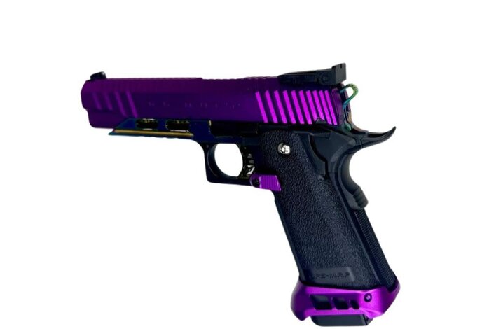 AEX Custom Ultraviolet Hi Capa 5.1 Gas Blowback Pistol Rainbow / Black / Purple