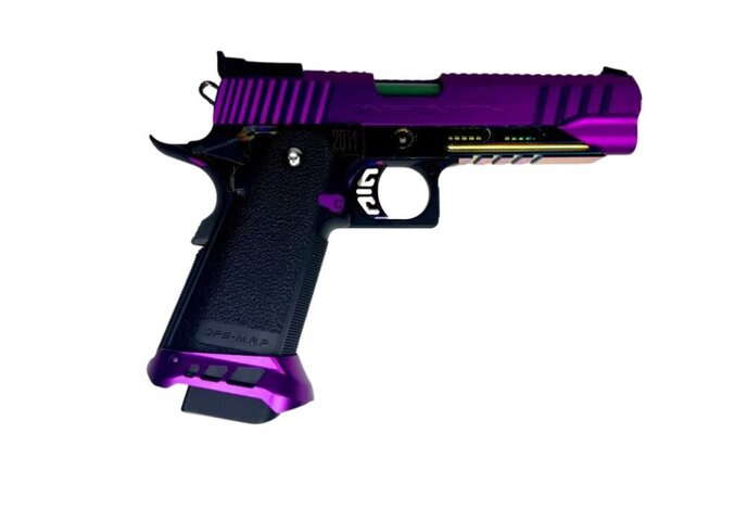 AEX Custom Ultraviolet Hi Capa 5.1 Gas Blowback Pistol Rainbow / Black / Purple