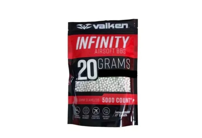 Valken Infinity 0.20g 5000ct 6mm Airsoft BBs
