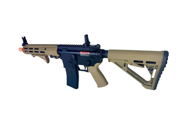 AEX Custom Dust Reaper Classic Army URGI MWS 10" Gas Blowback Rifle, Black/tan
