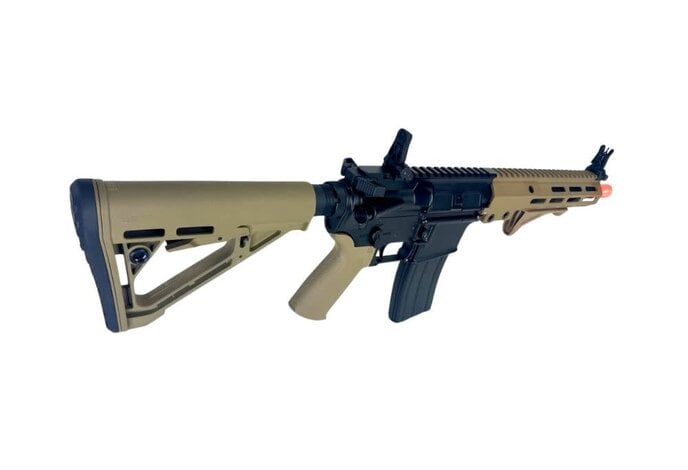 AEX Custom Dust Reaper Classic Army URGI MWS 10" Gas Blowback Rifle, Black/tan