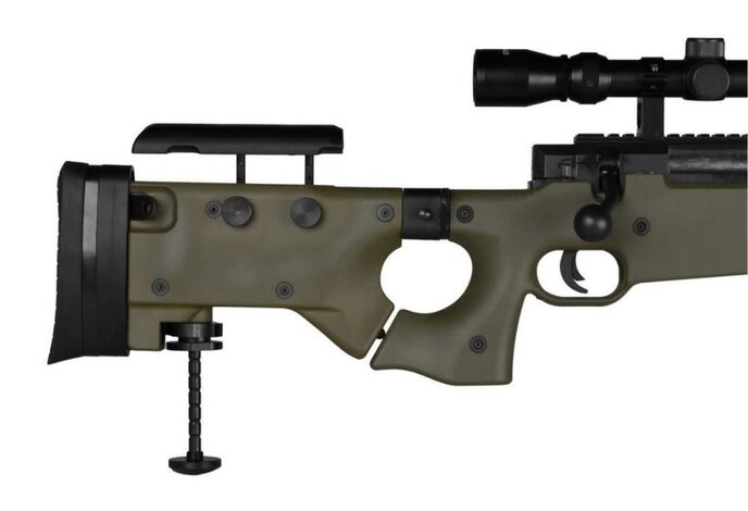 Well MB08 460 fps sniper rifle, OD, w/scope