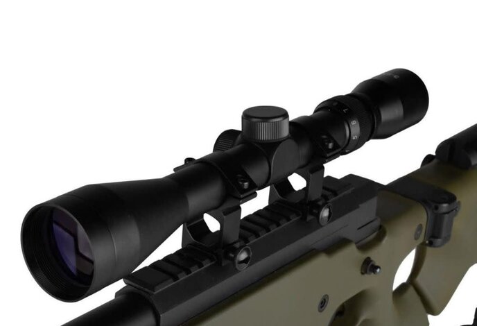 Well MB08 460 fps sniper rifle, OD, w/scope