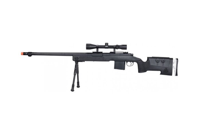 Well MB4417B M40A5 460 fps sniper rifle, black