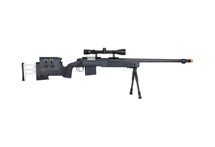 Well MB4417B M40A5 460 fps sniper rifle, black