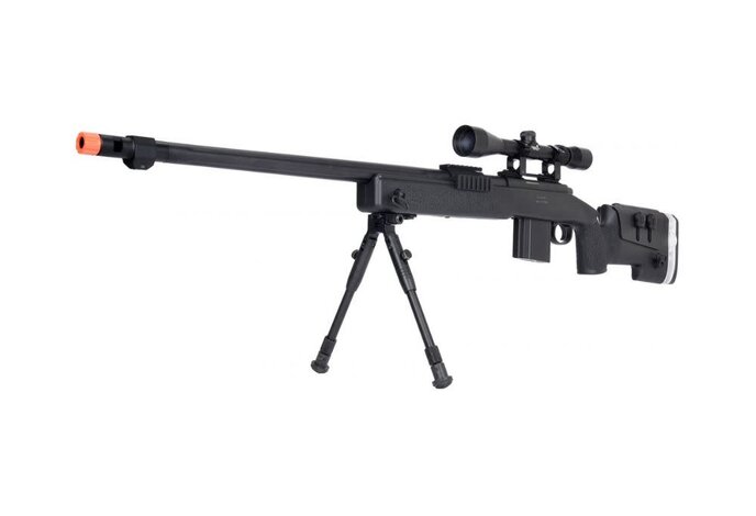 Well MB4417B M40A5 460 fps sniper rifle, black