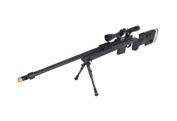 Well MB4417B M40A5 460 fps sniper rifle, black