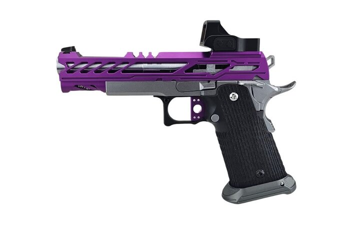 AEX Custom PURPLE REIGN Tokyo Marui Hi Capa 5.1 Gas Blowback Pistol, Purple/Silver/Black