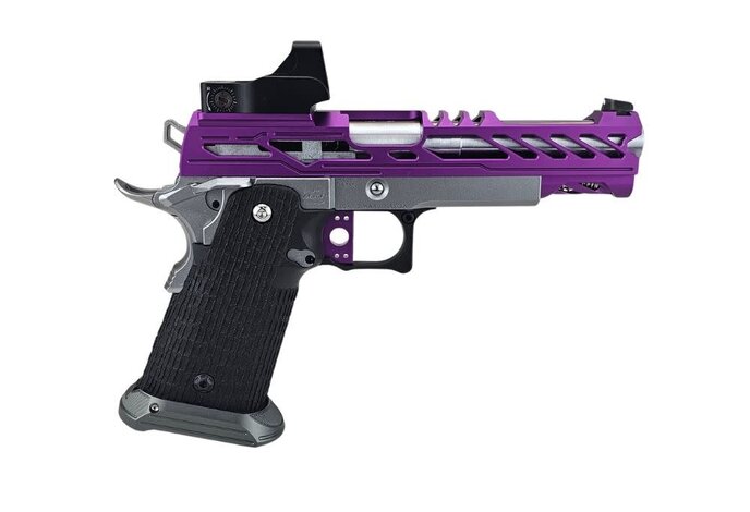 AEX Custom PURPLE REIGN Tokyo Marui Hi Capa 5.1 Gas Blowback Pistol, Purple/Silver/Black