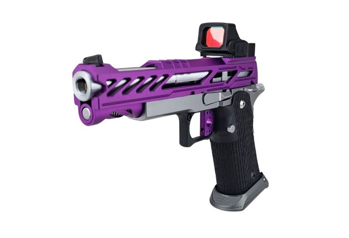 AEX Custom PURPLE REIGN Tokyo Marui Hi Capa 5.1 Gas Blowback Pistol, Purple/Silver/Black