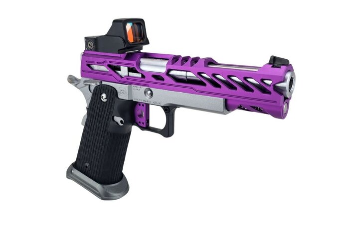 AEX Custom PURPLE REIGN Tokyo Marui Hi Capa 5.1 Gas Blowback Pistol, Purple/Silver/Black