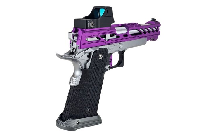 AEX Custom PURPLE REIGN Tokyo Marui Hi Capa 5.1 Gas Blowback Pistol, Purple/Silver/Black