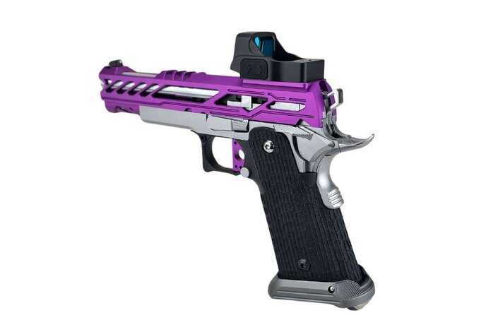 AEX Custom PURPLE REIGN Tokyo Marui Hi Capa 5.1 Gas Blowback Pistol, Purple/Silver/Black