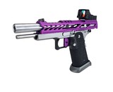 AEX Custom PURPLE REIGN Tokyo Marui Hi Capa 5.1 Gas Blowback Pistol, Purple/Silver/Black