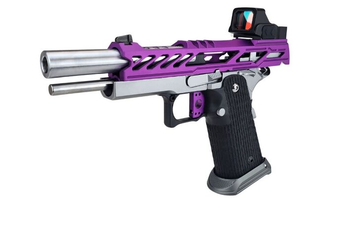 AEX Custom PURPLE REIGN Tokyo Marui Hi Capa 5.1 Gas Blowback Pistol, Purple/Silver/Black