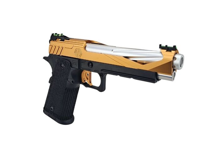 AEX Custom THE BLACK OPS - Tokyo Marui Hi Capa 5.1 Gas Blowback Pistol, Orange / Black