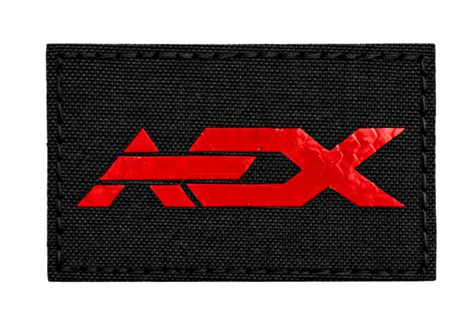 AEX LASER CUT REFLECTIVE PATCH BLK / RED REFLECTIVE