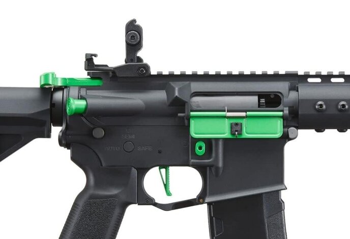 Lancer Tactical Gen 3 ZION ETU Archon 9" M-LOK M4 Airsoft Rifle w/ Delta Stock (Black & Green)
