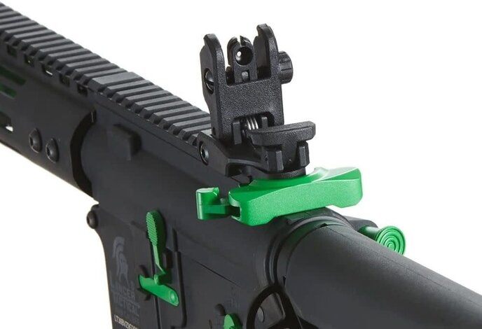 Lancer Tactical Gen 3 ZION ETU Archon 9" M-LOK M4 Airsoft Rifle w/ Delta Stock (Black & Green)