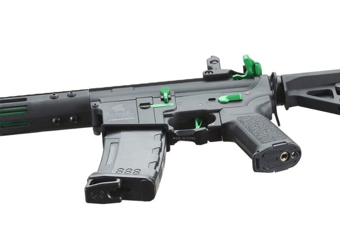 Lancer Tactical Gen 3 ZION ETU Archon 9" M-LOK M4 Airsoft Rifle w/ Delta Stock (Black & Green)