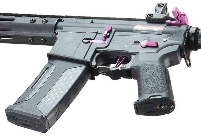 Lancer Tactical Gen 3 ZION ETU Archon 9" M-LOK M4 Airsoft Rifle w/ Delta Stock (Black & Purple)