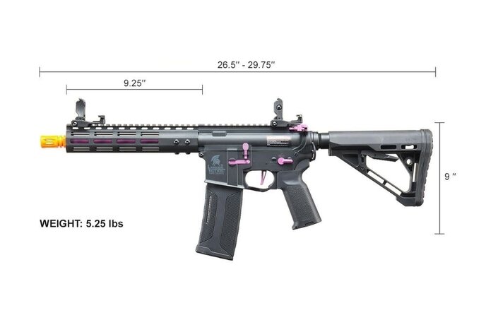 Lancer Tactical Gen 3 ZION ETU Archon 9" M-LOK M4 Airsoft Rifle w/ Delta Stock (Black & Purple)
